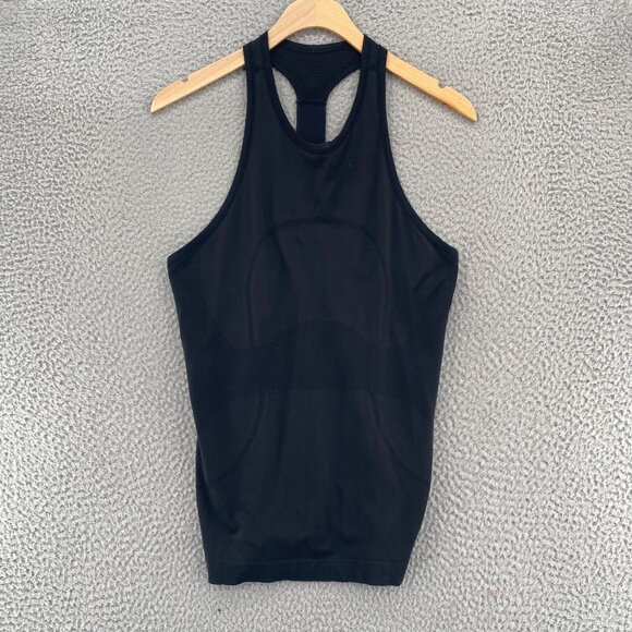 Lululemon Swiftly Tech T-Back Black Top Womens 6 Stretch Running Silverescent - Picture 1 of 11